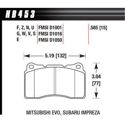 Performance Brake Pads Set of 4 for 2010 Camaro - HAWK HPS Compound