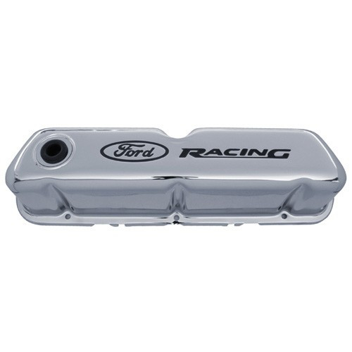 Ford Racing Chrome Steel Valve Cover Set Ford Logo Small Block Ford