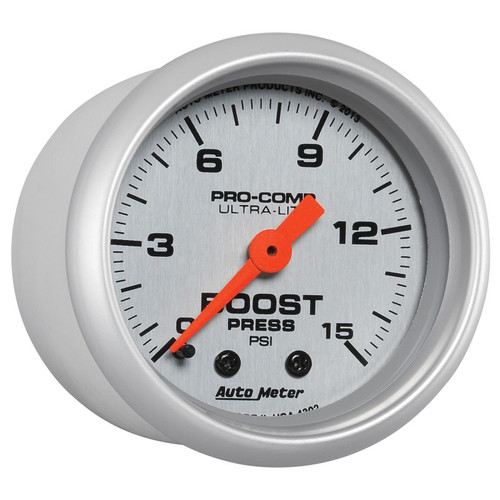 AutoMeter Ultra-Lite 52mm Mechanical Boost Gauge 0-15 PSI Automotive