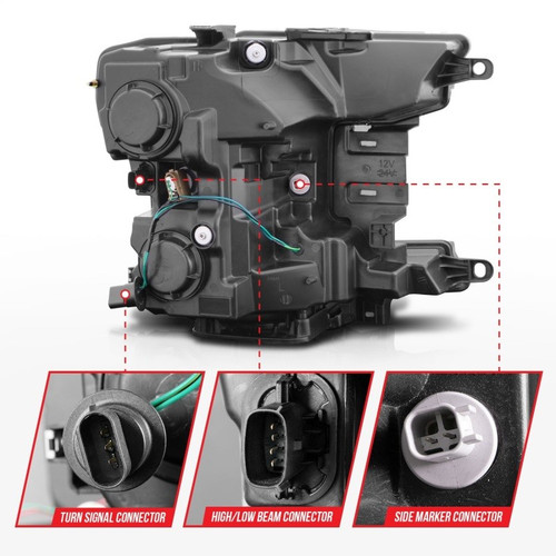 ANZO 2018-2020 Ford F-150 Projector Headlights Switchback Black Housing