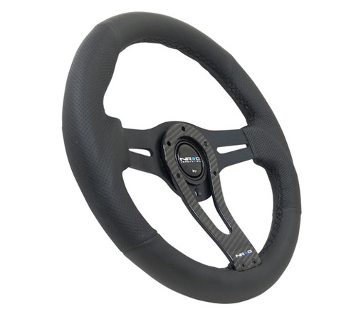 NRG 320mm Reinforced Steering Wheel Carbon Center Spoke Automotive