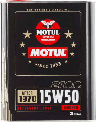 Motul 15W50/SAE J 300 Classic 2100 Semi-Synthetic Engine Oil 10x2L Bottles