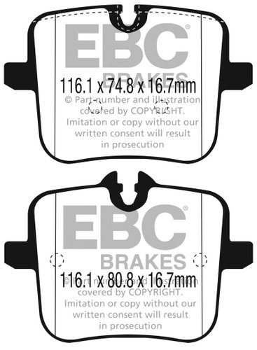 EBC Redstuff Ceramic Rear Brake Pads For BMW M5 M760i xDrive 2017-2021 DP32320C