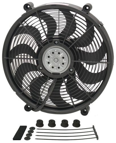 Derale 18217 17" High Output Electric Cooling Fan Kit 2400 CFM Curved Blade