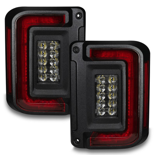 Oracle Flush Mount LED Tail Lights Jeep Wrangler JK 2012-2013 Black Red Pair