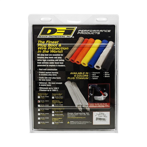DEI Protect-A-Boot 6 Inch Heat Shield Spark Plug Boot Black 8 Pack 10512