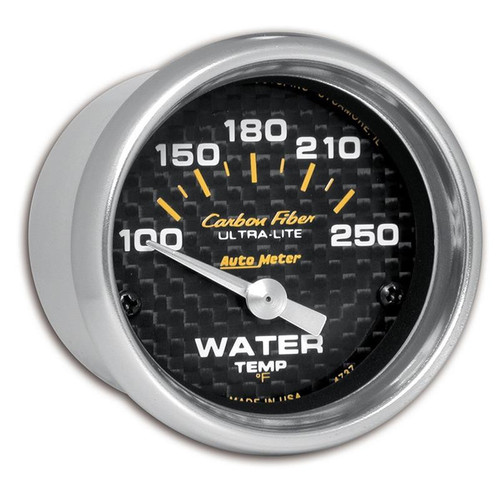 AutoMeter 52mm Carbon Fiber Water Temperature Gauge 100-250°F
