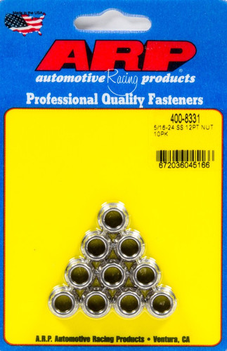 ARP 5/16-24 Stainless 12 Point Nut Set Polished For Performance Hardware