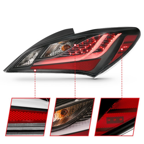 ANZO LED Taillights Smoke for 2010-2013 Hyundai Genesis 2-Door Coupe