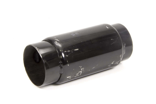 Schoenfeld Rear 3in Center Inlet/Outlet Muffler 6x3.5in Round Steel Black Race