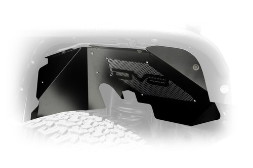 DV8 Offroad Aluminum Inner Fender Front Black for Jeep Wrangler JK 2007-2018