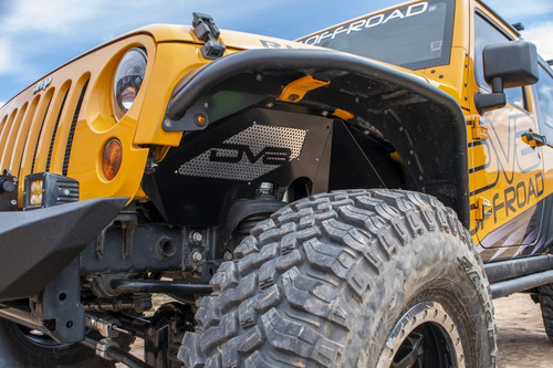 DV8 Offroad Aluminum Inner Fender Front Black for Jeep Wrangler JK 2007-2018