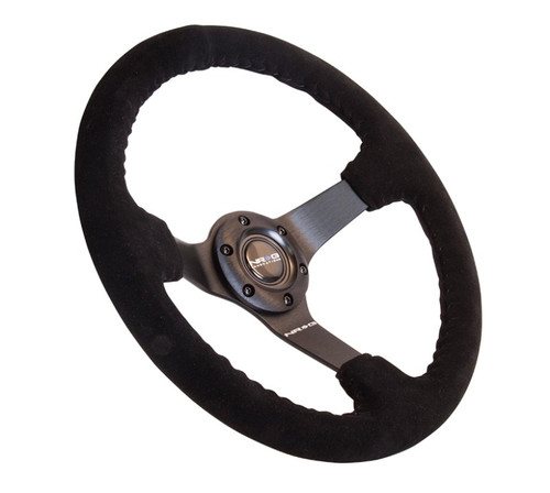 NRG Odi Bakchis 350mm Black Suede Reinforced Steering Wheel