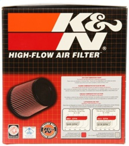 K&N RU-4250 Universal Clamp-On Air Filter 3.75in Flange Round Tapered Red