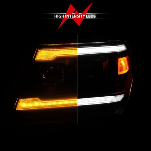 ANZO Nissan Frontier 2009-2020 Black Projector Headlights Sequential LED DRL