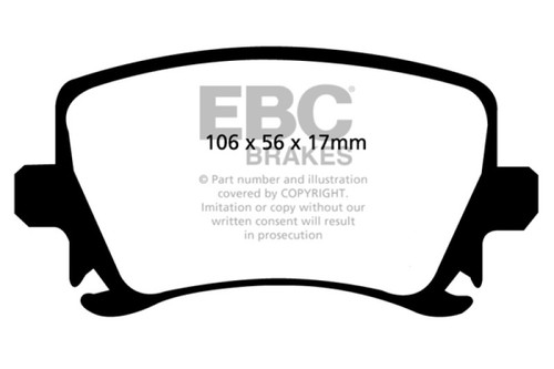 EBC Yellowstuff Rear Brake Pads DP41518R for 2011-2013 Volkswagen Jetta