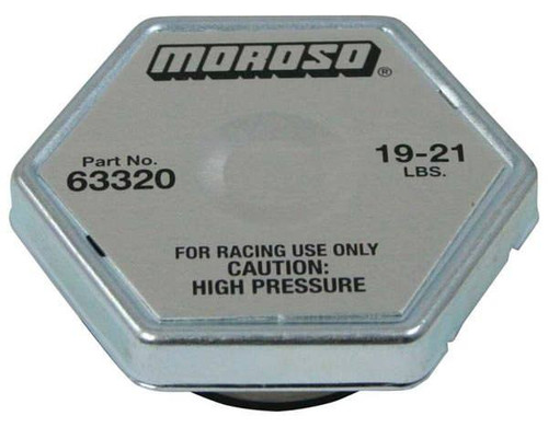 Moroso Racing Radiator Cap 19-21 PSI Hex Hexagon Standard Neck Fit 63320