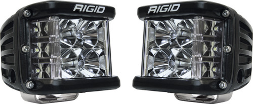 Rigid D-SS PRO Side Shooter LED Pod Light Flood Beam Black Pair 262113