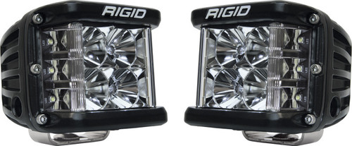 Rigid D-SS PRO Side Shooter LED Pod Light Flood Beam Black Pair 262113