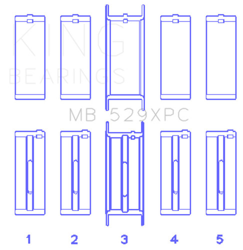 For King Ford 260CI/289CI/302 5.0L Windsor Coated Crankshaft Main Bearing Set