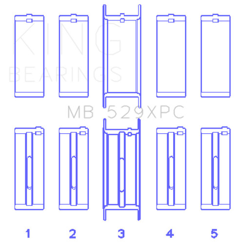 For King Ford 260CI/289CI/302 5.0L Windsor Coated Crankshaft Main Bearing Set
