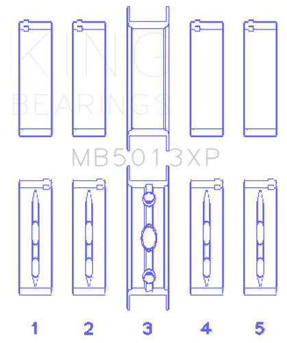 King MB5013XP Main Bearing Set For GM LS Engines Tri-Metal XP Series STD Size