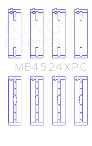 King MB4524XPC Main Bearings For STD Nissan VR38DETT pMaxKote Performance Set