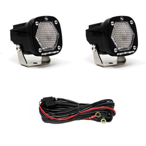Baja Designs S1 Work Scene LED Light Pair w Mounting Brackets Offroad 387806
