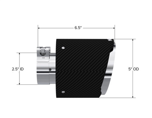 MBRP Carbon Fiber Exhaust Tip 2.5in Inlet 5in Outlet Angle Cut Dual Wall