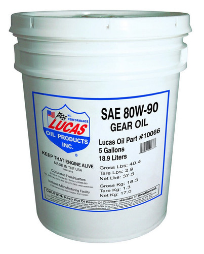 LUCAS OIL 80W-90 Gear Oil 5 Gallon Pail Heavy Duty Conventionalç¨