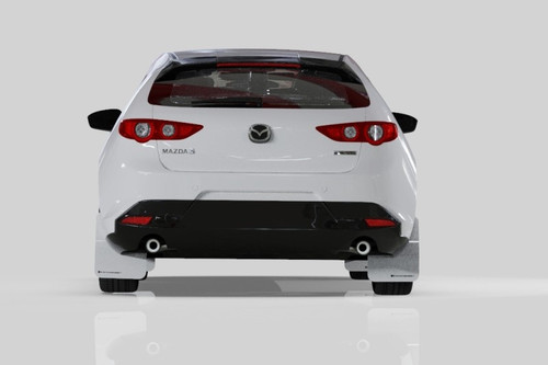 Rally Armor UR Mud Flaps Black Dark Grey Urethane Logo for 2019-2025 Mazda 3 L4