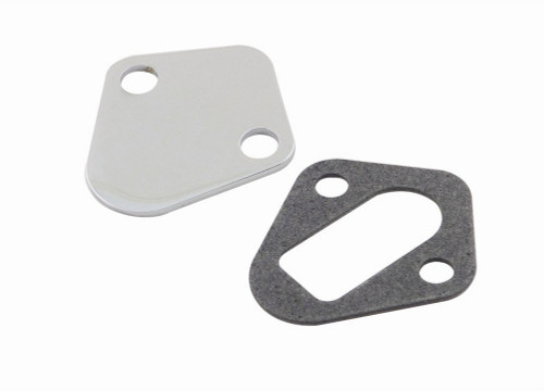Mr Gasket Chrome Plated Steel Fuel Pump Block-Off Plate for Big Block Chevy