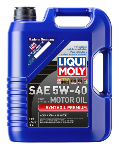 Liqui Moly 5L Synthoil Premium Motor Oil For SAE 5W40 BMW Z3 Direct Fit