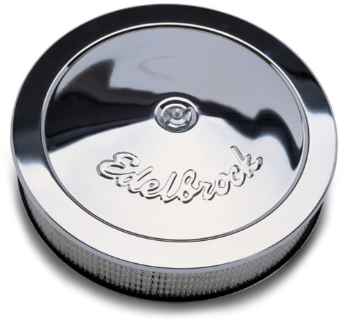 Edelbrock 1207 Pro Flo 14 Inch Round Air Cleaner Chrome Finish Carburetor