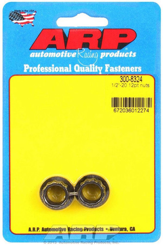 ARP Universal 1/2-20 Chromoly 12-Point Nuts Black Oxide Pair - Part#300-8324