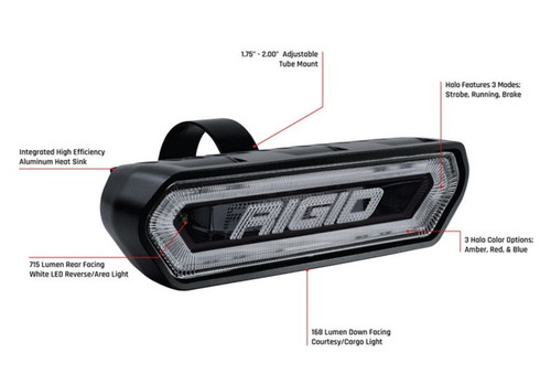 Rigid Industries Chase Tail Light Kit Amber with Mounting Bracket Off-Road LED