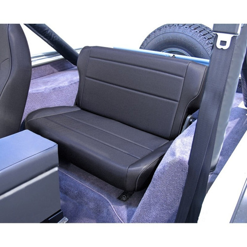 Rugged Ridge Fold & Tumble Rear Seat for Jeep CJ & Wrangler Black Denim