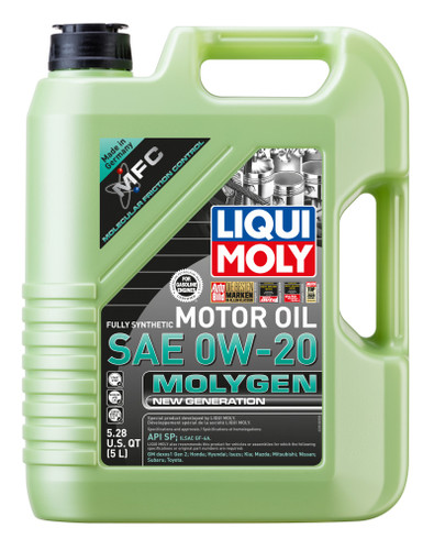 LIQUI MOLY 5L Molygen SAE 0W-20 Motor Oil, for 2020-26 Hyundai Sonata/Mazda MX-5