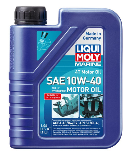 LIQUI MOLY Marine 4T SAE 10W40 Motor Oil For Fully Synthetic Heavy-Duty