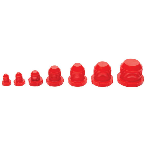 Allstar AN16 Dust Plug Kit Red Plastic 3 Piece Fitting Cap Set Performance