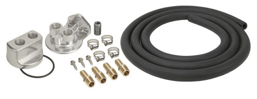 Derale Oil Filter Relocation Kit 10ft Hose 1/2in NPT Adapters