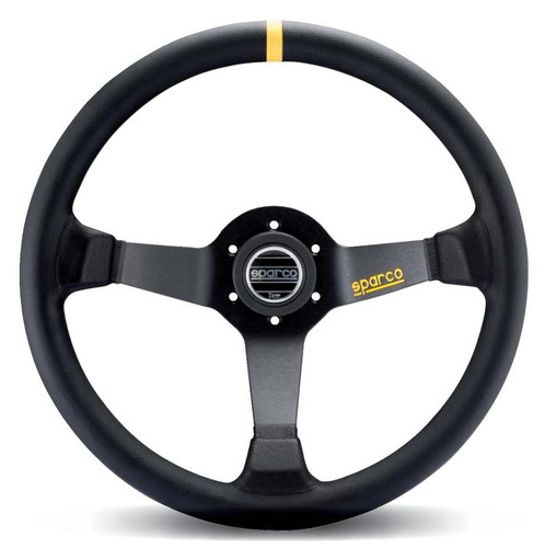 Sparco 015R345MLN Leather Black Steering Wheel Automotive Use