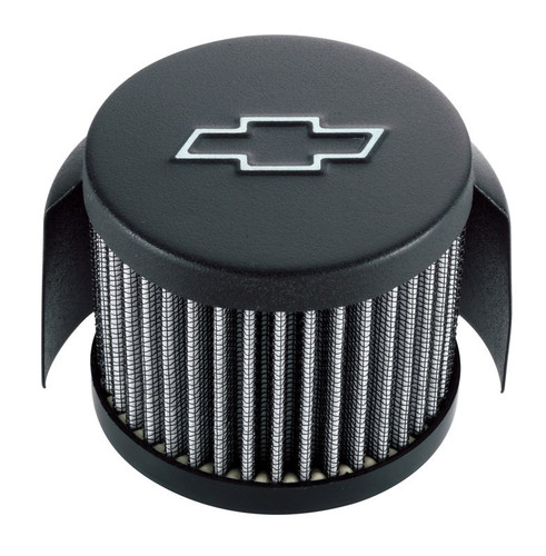Proform Push-In Breather Chevy Bowtie Emblem 1-1/4 Inch Hole - Black Crinkle
