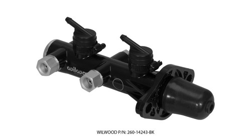 Wilwood Tandem Master Cylinder 1in Bore Remote Dual Outlet Black Finish
