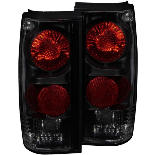 ANZO Tail Light Assembly For Chevy S10 GMC Sonoma Smoke Lens Black Pair