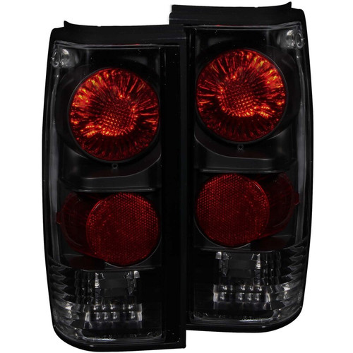 ANZO Tail Light Assembly For Chevy S10 GMC Sonoma Smoke Lens Black Pair