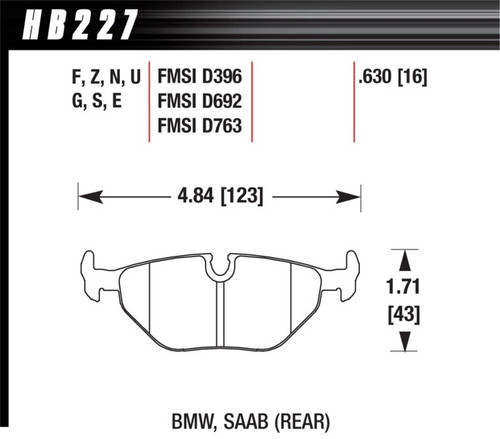 Hawk Performance HT-10 Street Disc Brake Pads for BMW 3 Series (1992-1998)