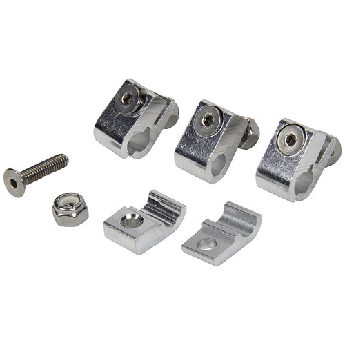 Allstar Performance Aluminum Line Clamps 1/4 Inch ID 2-Piece Polished Set of 4