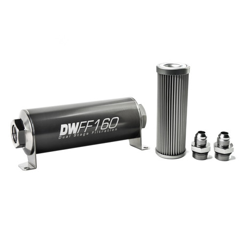 DeatschWerks Stainless Inline Fuel Filter Housing Kit 8AN 10 Micron