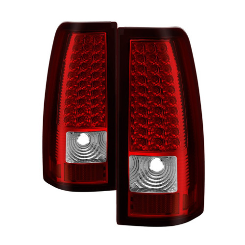 Spyder XTune LED Tail Lights Red Clear For Chevy Silverado 1500 2500 3500 03-06